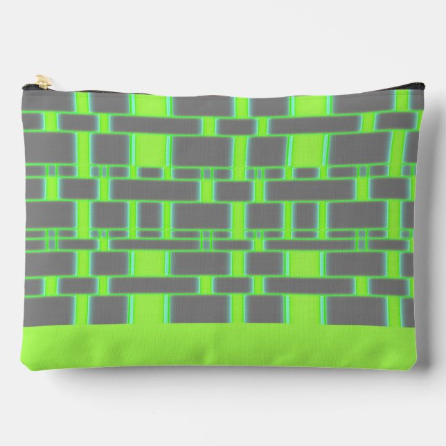 Rectangle Pattern Grey 15 Accessory Pouch (Front)