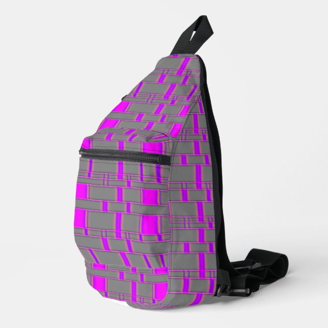 Rectangle Pattern Grey 6 Sling Bag (Right Corner)