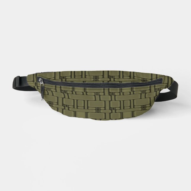 Rectangle Pattern Neutral Army Bum Bags (Front)