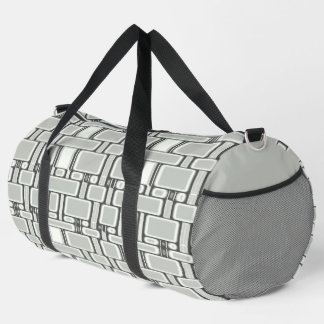 Rectangle Pattern Neutral Grey Duffle Bag