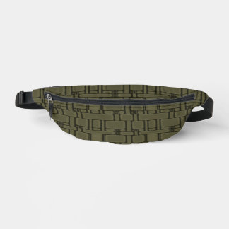 Rectangle Pattern Neutral Khaki Bum Bags