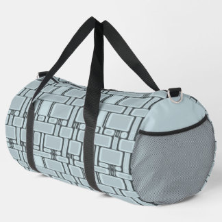 Rectangle Pattern Neutral Light Blue Duffle Bag