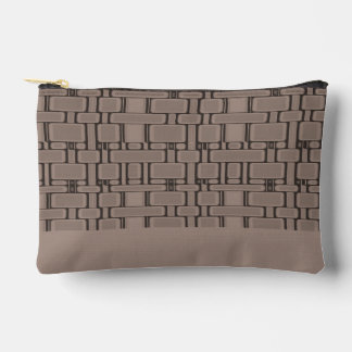 Rectangle Pattern Neutral Taupe Accessory Pouch