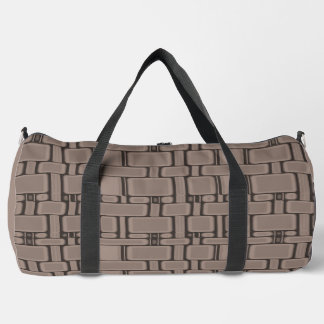 Rectangle Pattern Neutral Taupe Duffle Bag