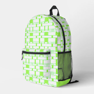 Rectangle Pattern White 15 Printed Backpack