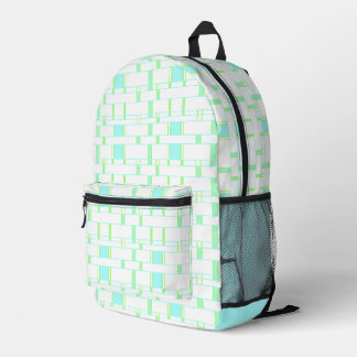 Rectangle Pattern White 2 Printed Backpack