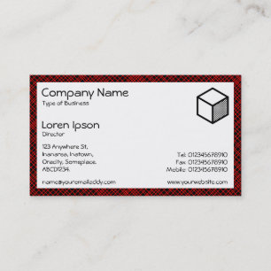 Rectangle - Red Hatched Lines Business Card