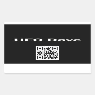 Rectangle Sticker w/ UFO Dave Logo and QR Code