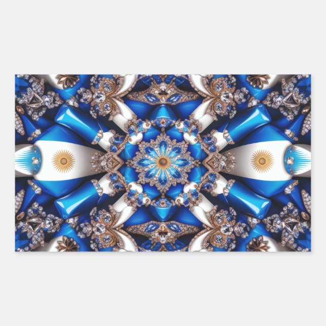Rectangle sticker with Argentinian Colours (Front)