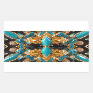 Rectangle sticker with Bahamas Colours