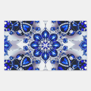 Rectangle sticker with Blue White Colours