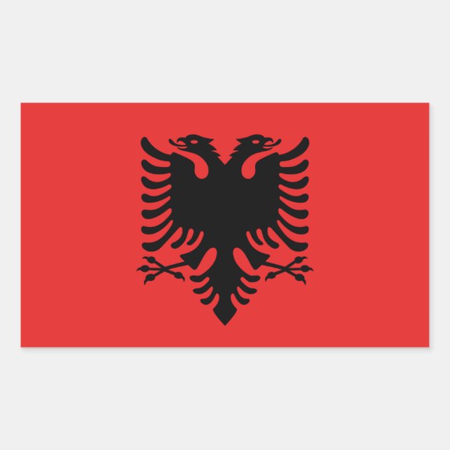 Rectangle sticker with Flag of Albania (Front)