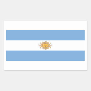 Rectangle sticker with Flag of  Argentina