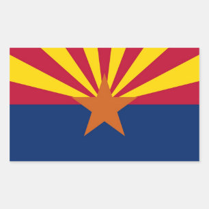 Rectangle sticker with Flag of Arizona, U.S.A.