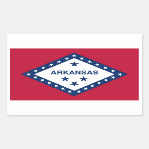 Rectangle sticker with Flag of Arkansas, U.S.A.