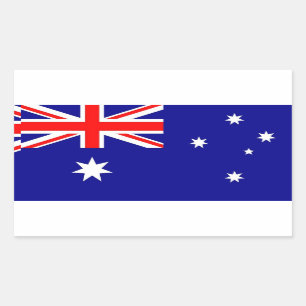 Rectangle sticker with Flag of Australia