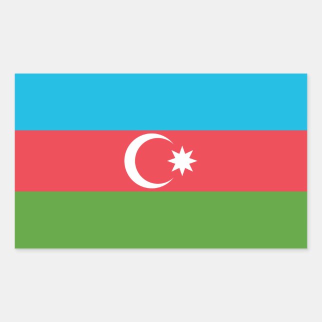 Rectangle sticker with Flag of Azerbaijan (Front)