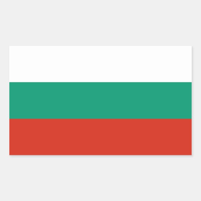 Rectangle sticker with Flag of Bulgaria (Front)