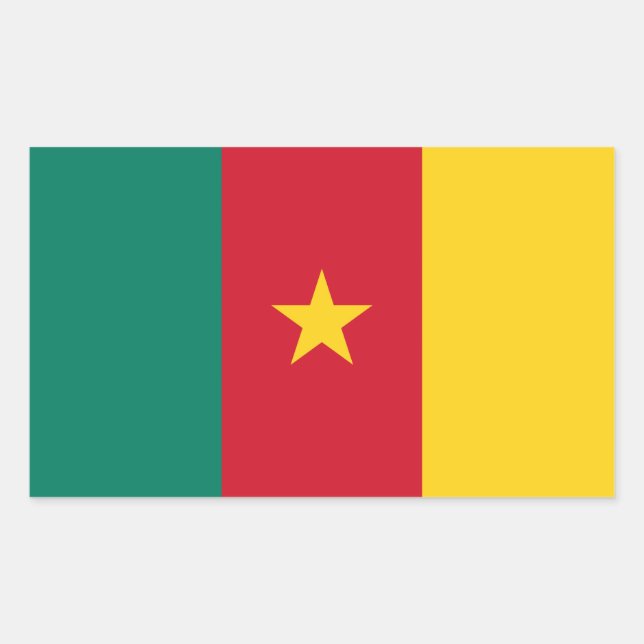 Rectangle sticker with Flag of Cameroon (Front)