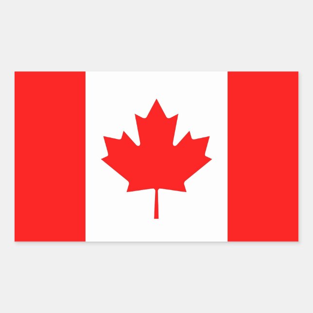 Rectangle sticker with Flag of Canada (Front)