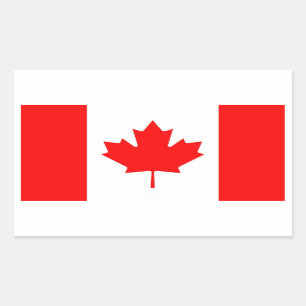 Rectangle sticker with Flag of Canada