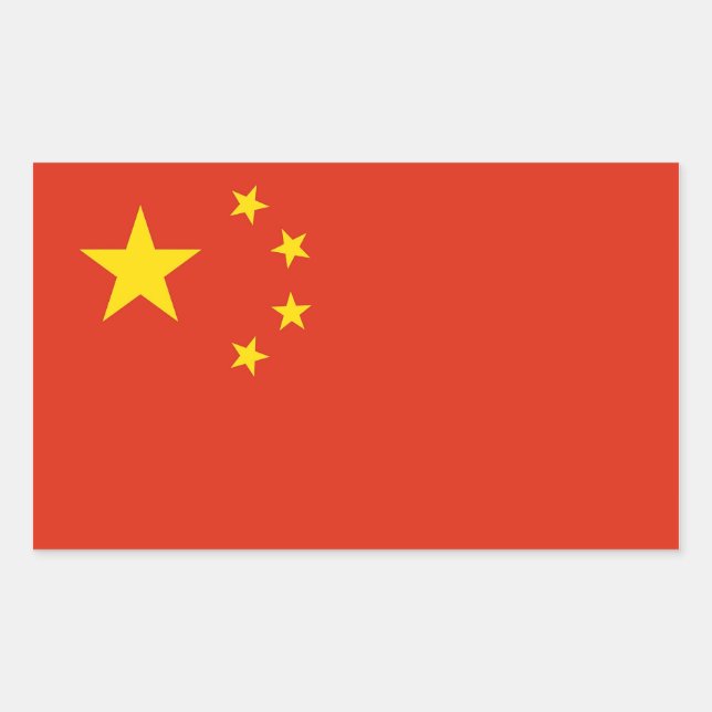 Rectangle sticker with Flag of China (Front)