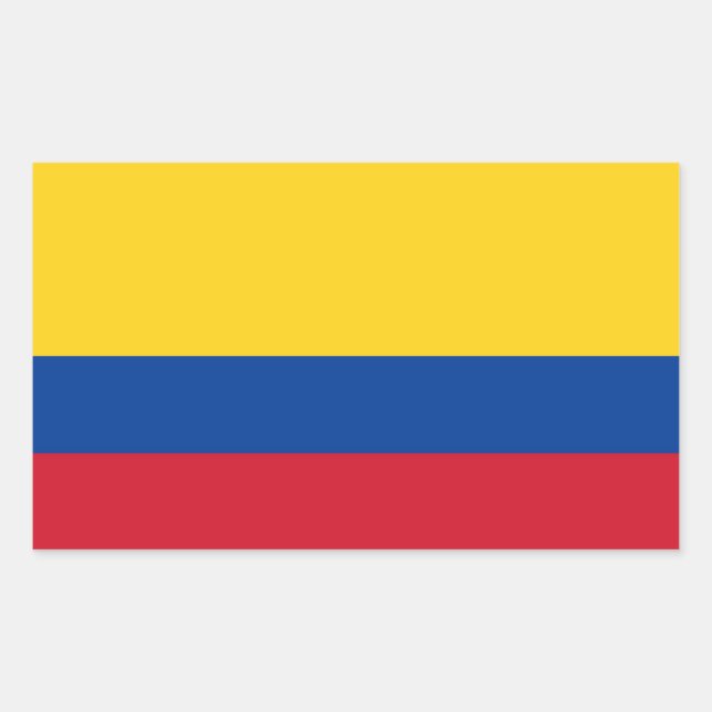 Rectangle sticker with Flag of Colombia (Front)