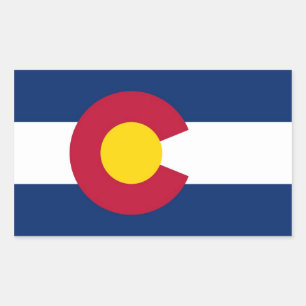 Rectangle sticker with Flag of Colorado, U.S.A.