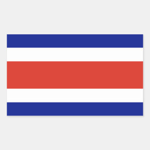 Rectangle sticker with Flag of Costa Rica