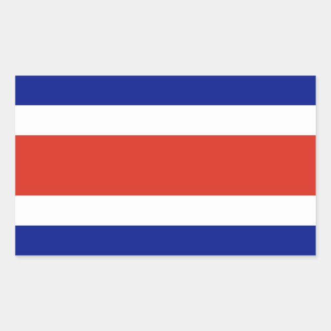 Rectangle sticker with Flag of Costa Rica (Front)