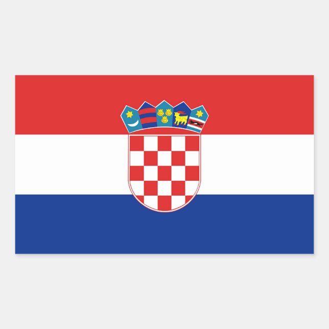Rectangle sticker with Flag of Croatia (Front)