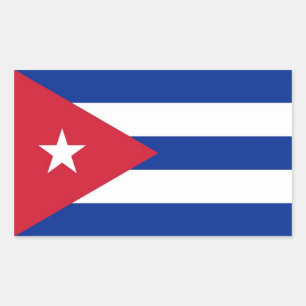 Rectangle sticker with Flag of Cuba