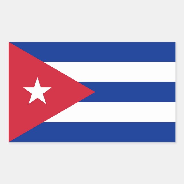 Rectangle sticker with Flag of Cuba (Front)