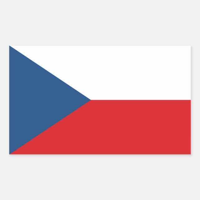 Rectangle sticker with Flag of Czechia (Front)