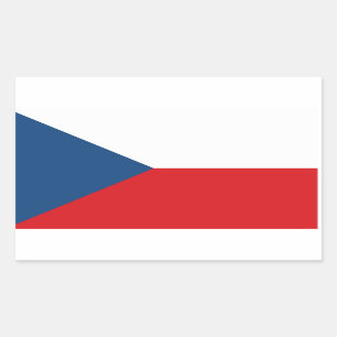 Rectangle sticker with Flag of Czechia