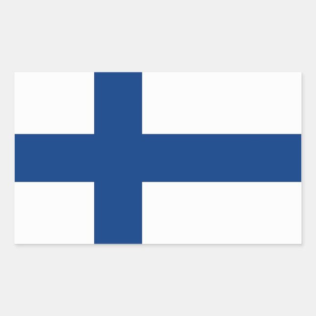 Rectangle sticker with Flag of Finland (Front)