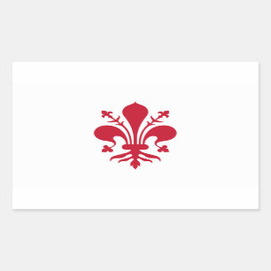 Rectangle sticker with Flag of Florence