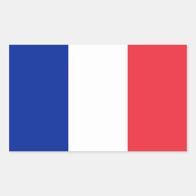 Rectangle sticker with Flag of France (Front)