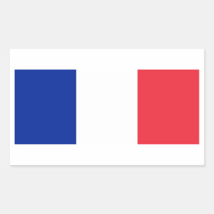 Rectangle sticker with Flag of France