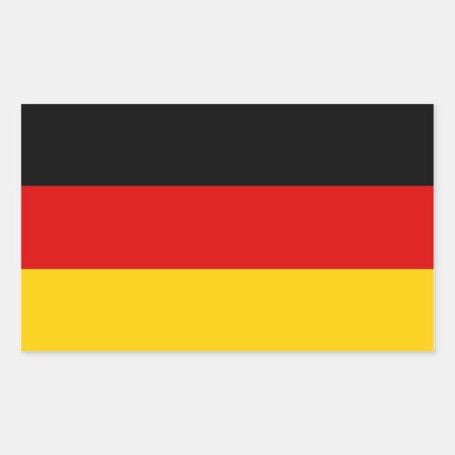 Image of Rectangle sticker with Flag of Germany