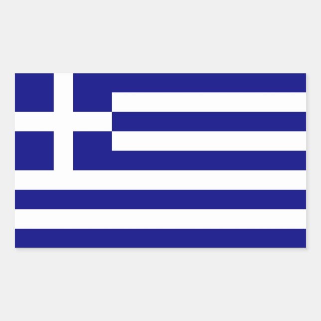 Rectangle sticker with Flag of Greece (Front)