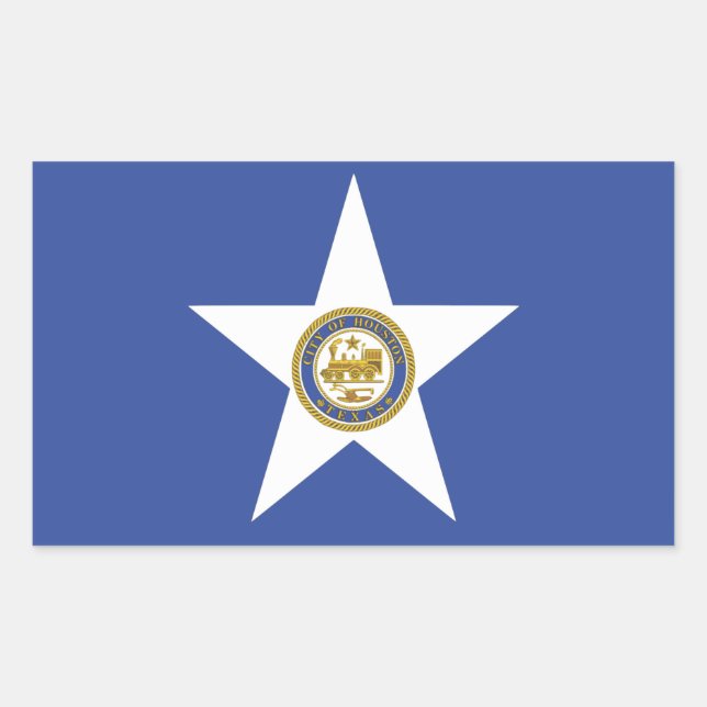 Rectangle sticker with Flag of Houston (Front)