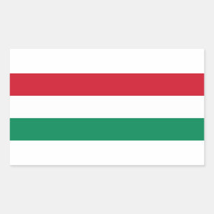 Rectangle sticker with Flag of Hungary