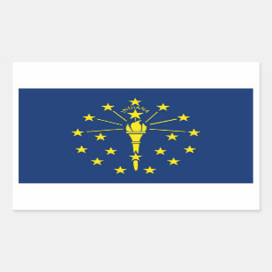 Rectangle sticker with Flag of Indiana, U.S.A.