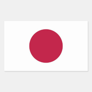 Rectangle sticker with Flag of Japan