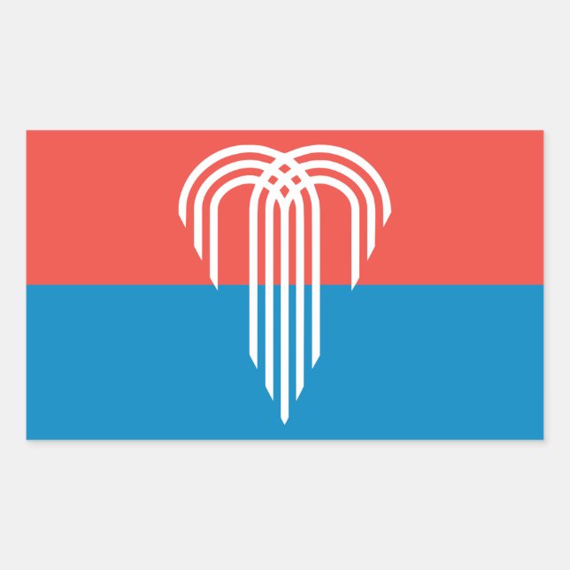 Rectangle sticker with Flag of Kansas City, USA (Front)