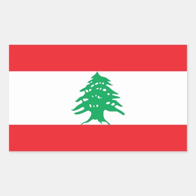 Rectangle sticker with Flag of Lebanon (Front)