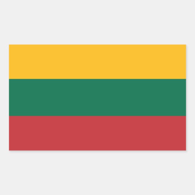 Rectangle sticker with Flag of Lithuania (Front)