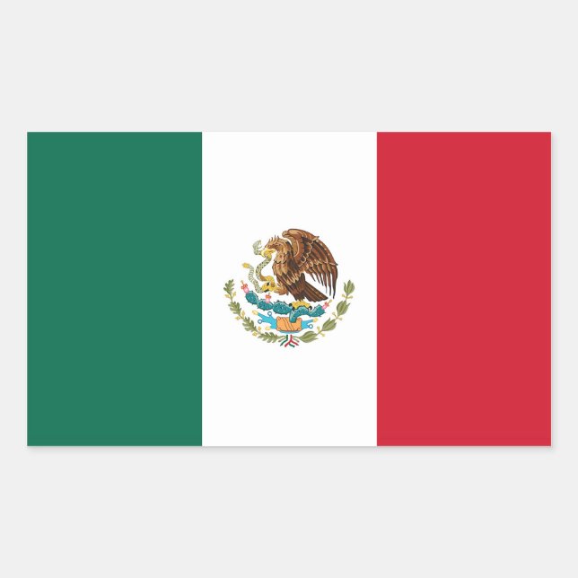 Rectangle sticker with Flag of Mexico (Front)