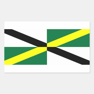 Rectangle sticker with Flag of Monterey, U.S.A.